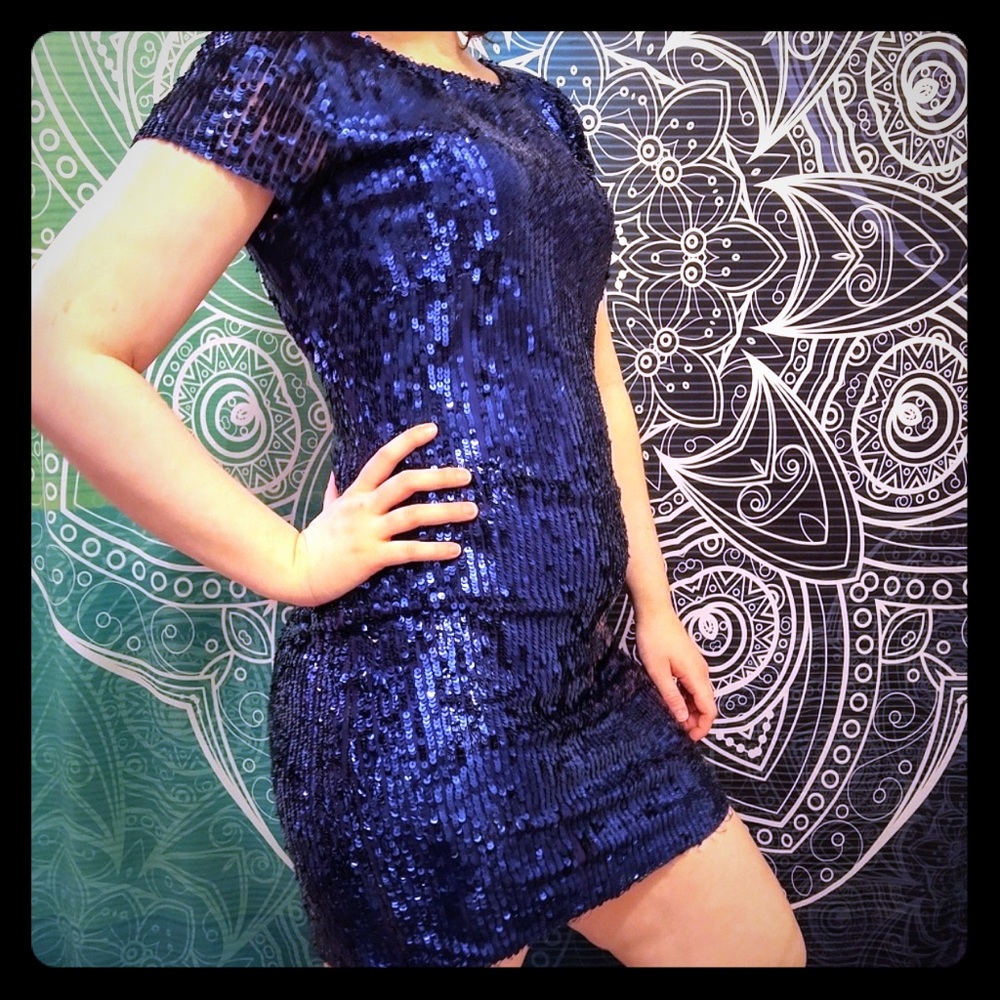 MARIANA Blue Sapphire Sequin dress.